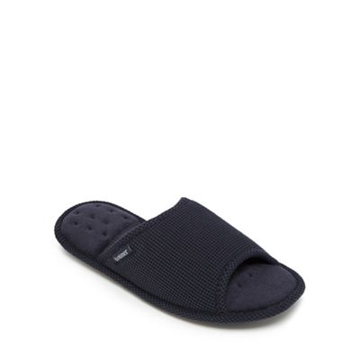 Totes - Navy memory foam mule slippers