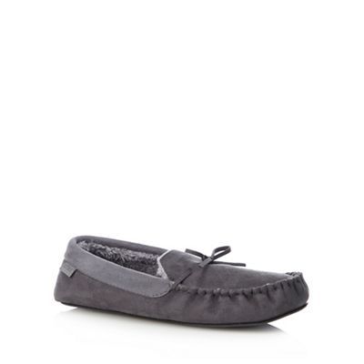 Totes - Grey moccasin slippers