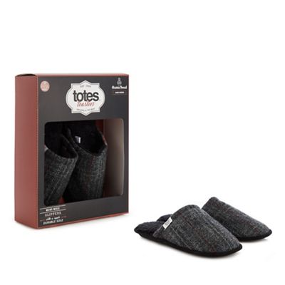 Totes - Dark grey wool mule slippers