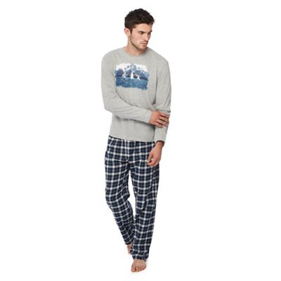 Lounge & Sleep - Grey checked pyjama set
