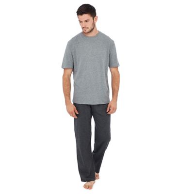 Lounge & Sleep - Big and tall grey jersey pyjama set
