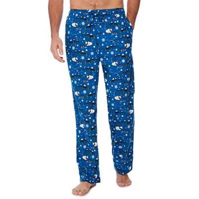 Lounge & Sleep - Navy polar bear print pyjama bottoms