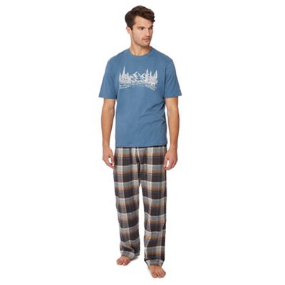 Lounge & Sleep - Blue checked pyjama set