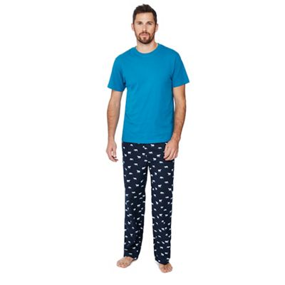 Mantaray - Blue polar bear print pyjama set