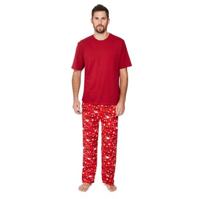 Mantaray - Red festive print pyjama set