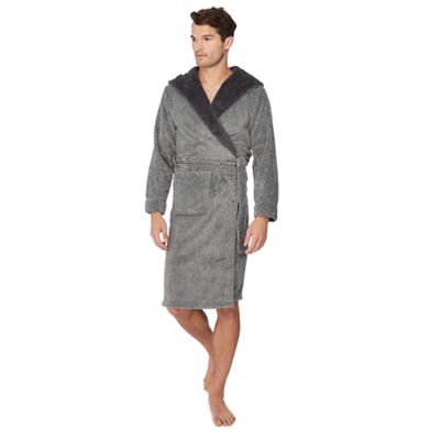 Lounge & Sleep - Grey hooded dressing gown