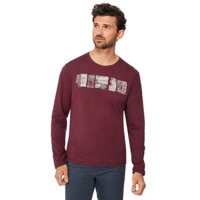 Lounge & Sleep - Big and tall plum embroidered square top