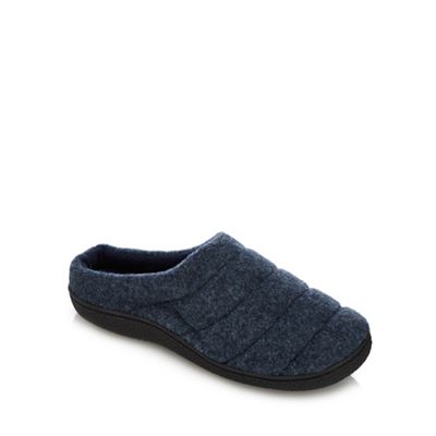 Mantaray - Navy quilted mule slippers