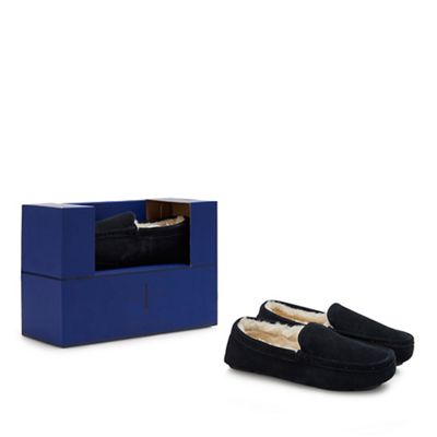J by Jasper Conran - Navy suede moccasin slippers