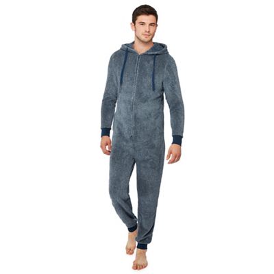 Lounge & Sleep - Navy plain fleece onesie