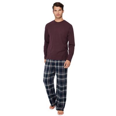 Lounge & Sleep - Dark purple cotton pyjama set