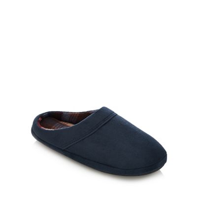 Maine New England - Navy fleece lined mule slippers