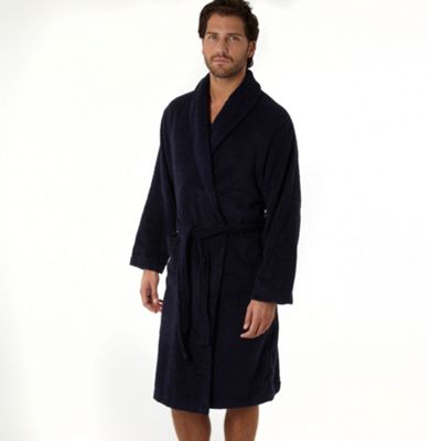 Navy towelling robe  