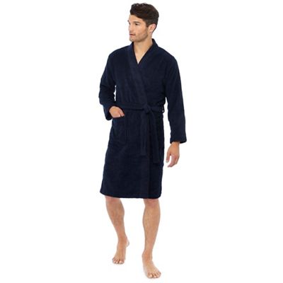 Lounge & Sleep - Big and tall navy towelling dressing gown