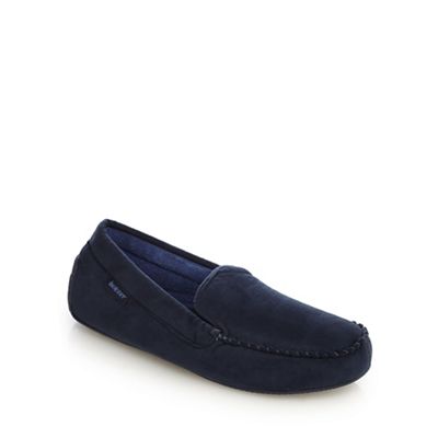 Totes - Navy 'Pillowstep' moccasin slippers