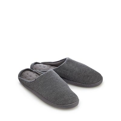 Totes - Grey waffle mule slippers