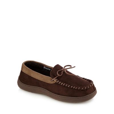Maine New England - Brown moccasin slippers