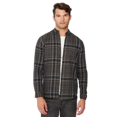 Red Herring - Khaki check print long sleeve slim fit shirt
