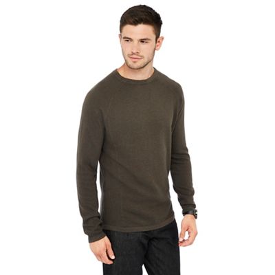 Red Herring - Khaki link knit crew neck jumper