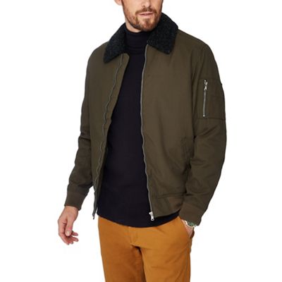 Red Herring - Khaki borg collar jacket
