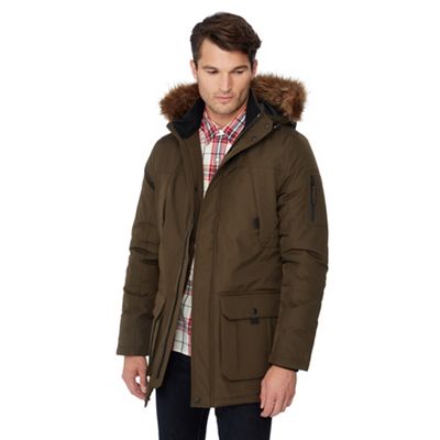 Red Herring - Khaki faux fur hood parka