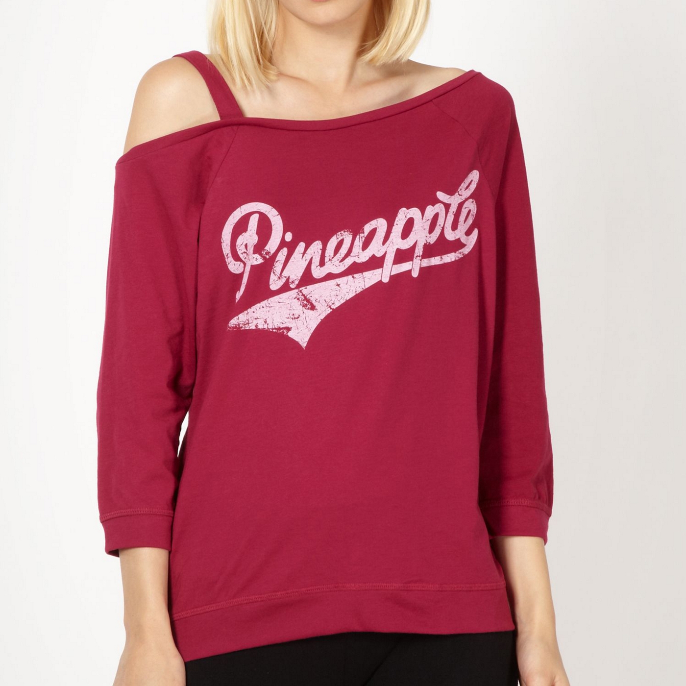 Pineapple Pineapple dark pink off the shoulder top