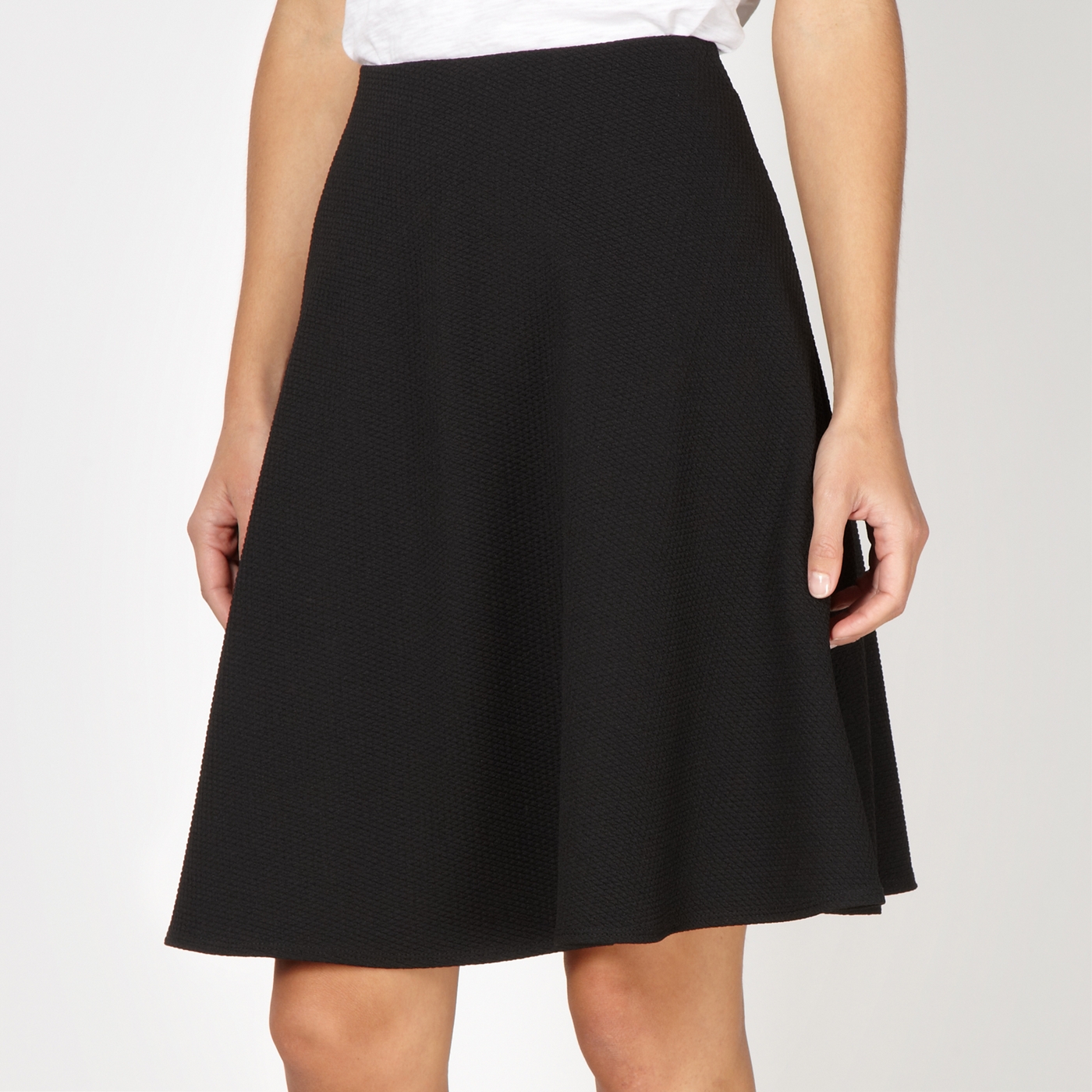 Red Herring Black textured full circle skirt