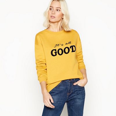 Red Herring - Yellow 'It's All Good' slogan jumper