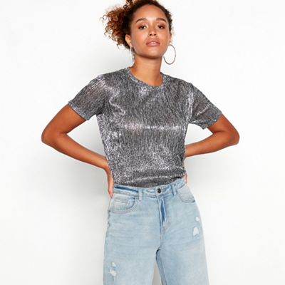 Red Herring - Silver metallic short sleeve top
