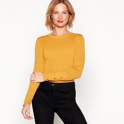 Red Herring - Dark yellow button cuff jumper
