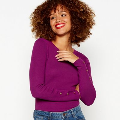 Red Herring - Purple button cuff jumper