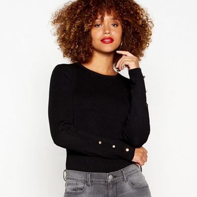 Red Herring - Black button cuff jumper