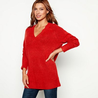 Red Herring - Orange oversized V-neck jumper