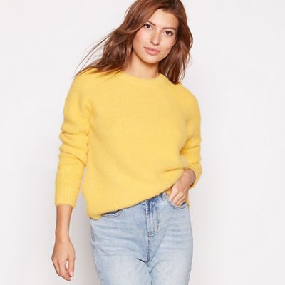 Red Herring - Dark yellow shimmer eyelash knit jumper
