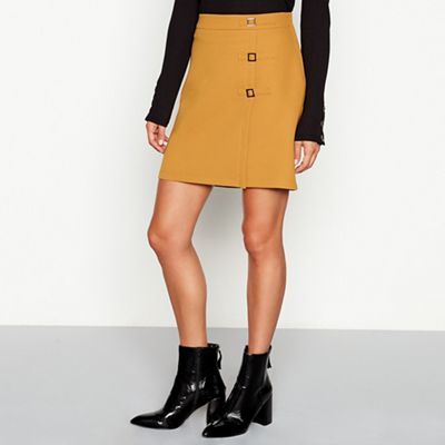 Red Herring - Gold buckle detail ponte mini skirt