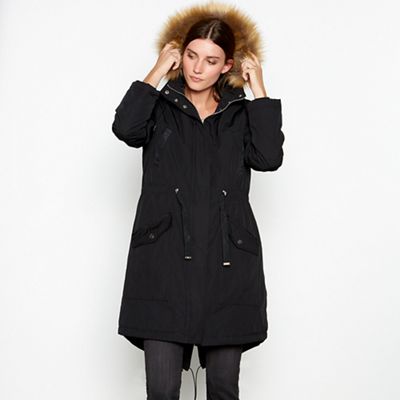 RJR.John Rocha - Black fleece lined hooded parka jacket