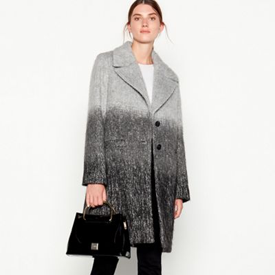 RJR.John Rocha - Grey ombre brushed wool coat