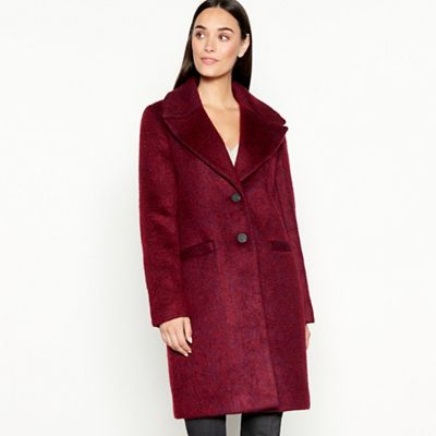 RJR.John Rocha - Plum brushed wool single breasted coat
