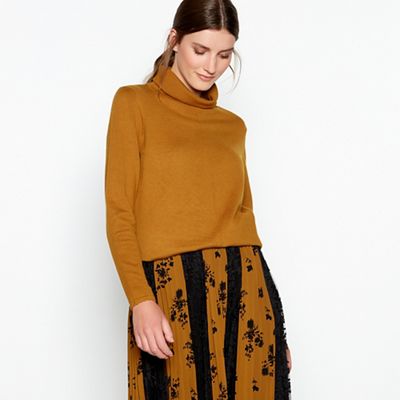RJR.John Rocha - Dark gold knit roll neck jumper