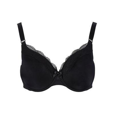 Gorgeous DD+ Black D-H smoothing lace t-shirt bra | Debenhams