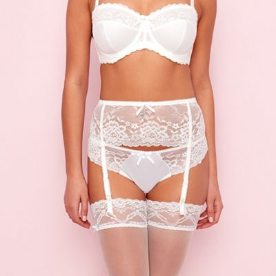 Gorgeous DD+ - Ivory bridal lace suspender belt