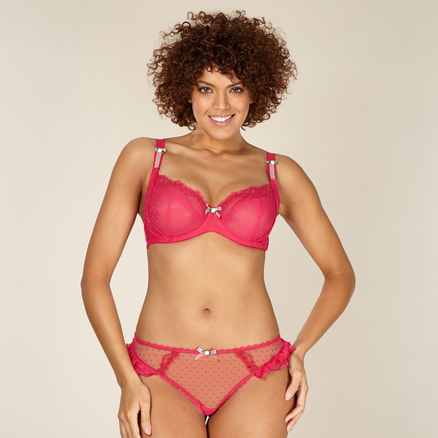 Gorgeous Dark pink non padded D G cup balcony bra