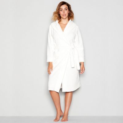 J by Jasper Conran - White waffle trim dressing gown