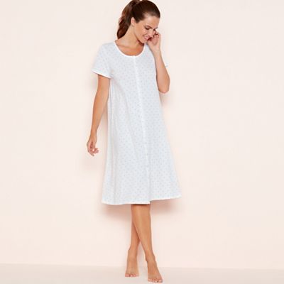 Lounge & Sleep - Cream spot print cotton nightdress