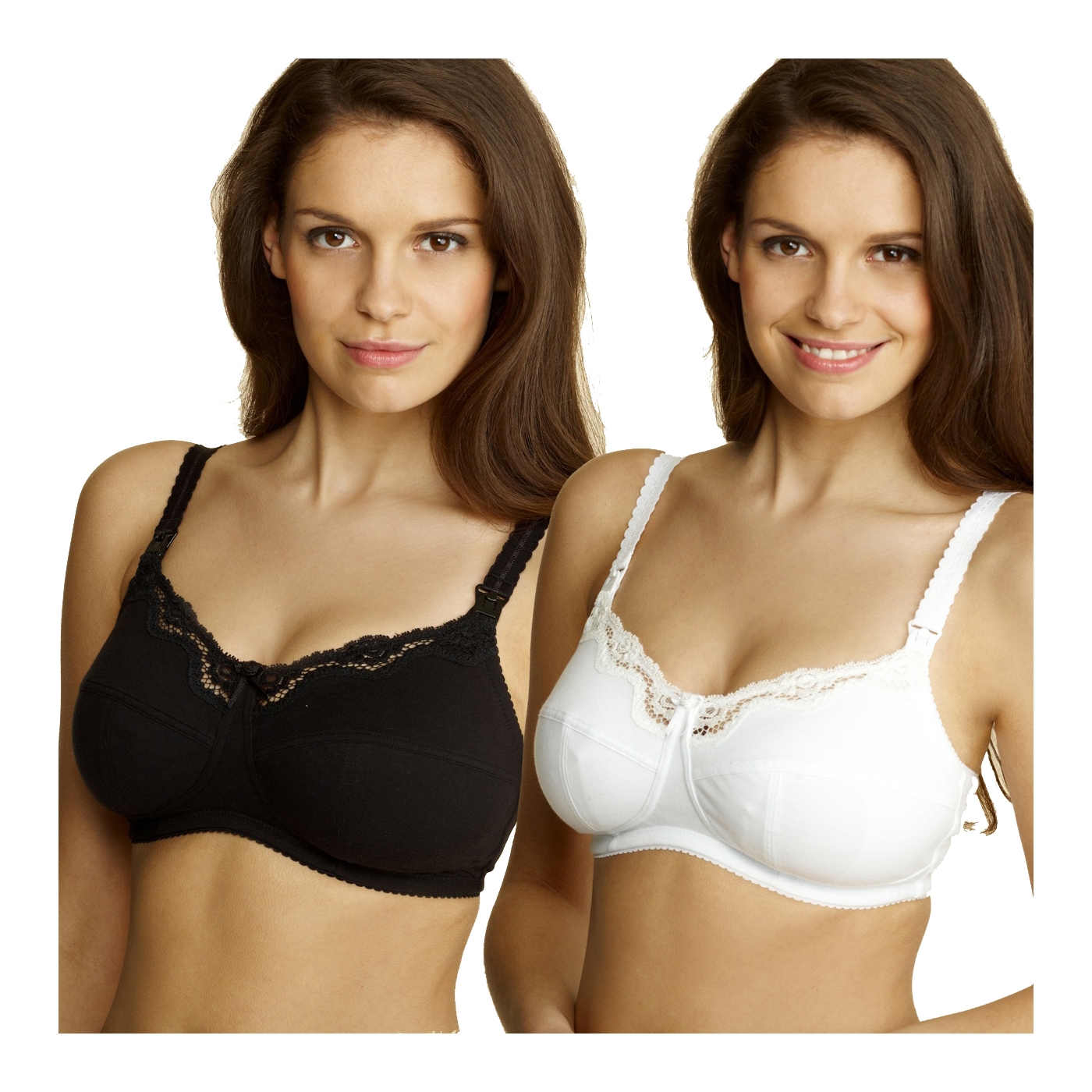 Miriam Stoppard Nurture Pack of two black & white nursing bras