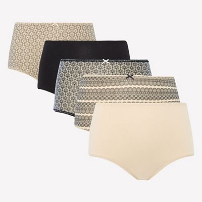 The Collection - 5 pack cotton blend full brief knickers