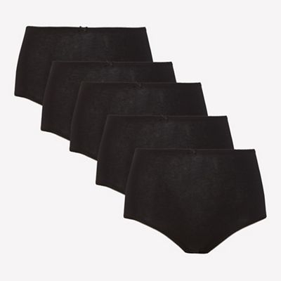 The Collection - 5 pack cotton blend lace full brief knickers