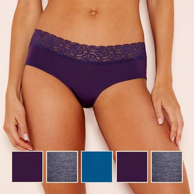 The Collection - 5 pack microfibre lace shorts