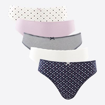The Collection - 5 pack cotton blend high leg knickers