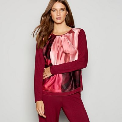 B by Ted Baker - Red floral print 'Porcelain Rose' pyjama top